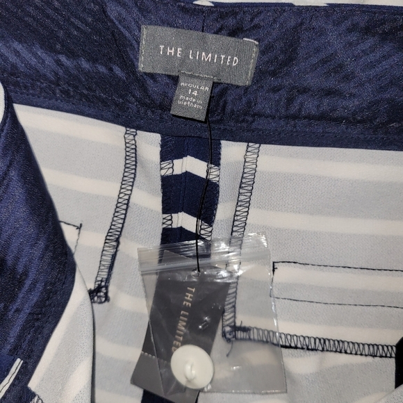 The Limited Flare Wide Leg Career Pants SZ 14R (Blue & White Striped) - Picture 8 of 14